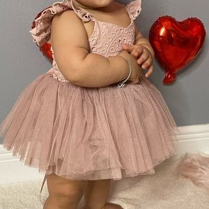 Arabella and Rose Trixie Belle Dusty Rose Tutu Romper